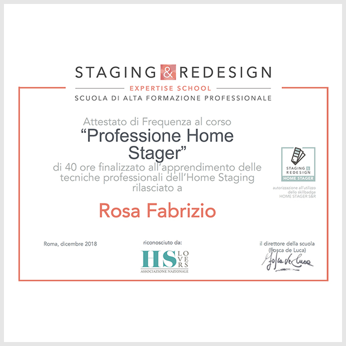 Attestato Home Stager